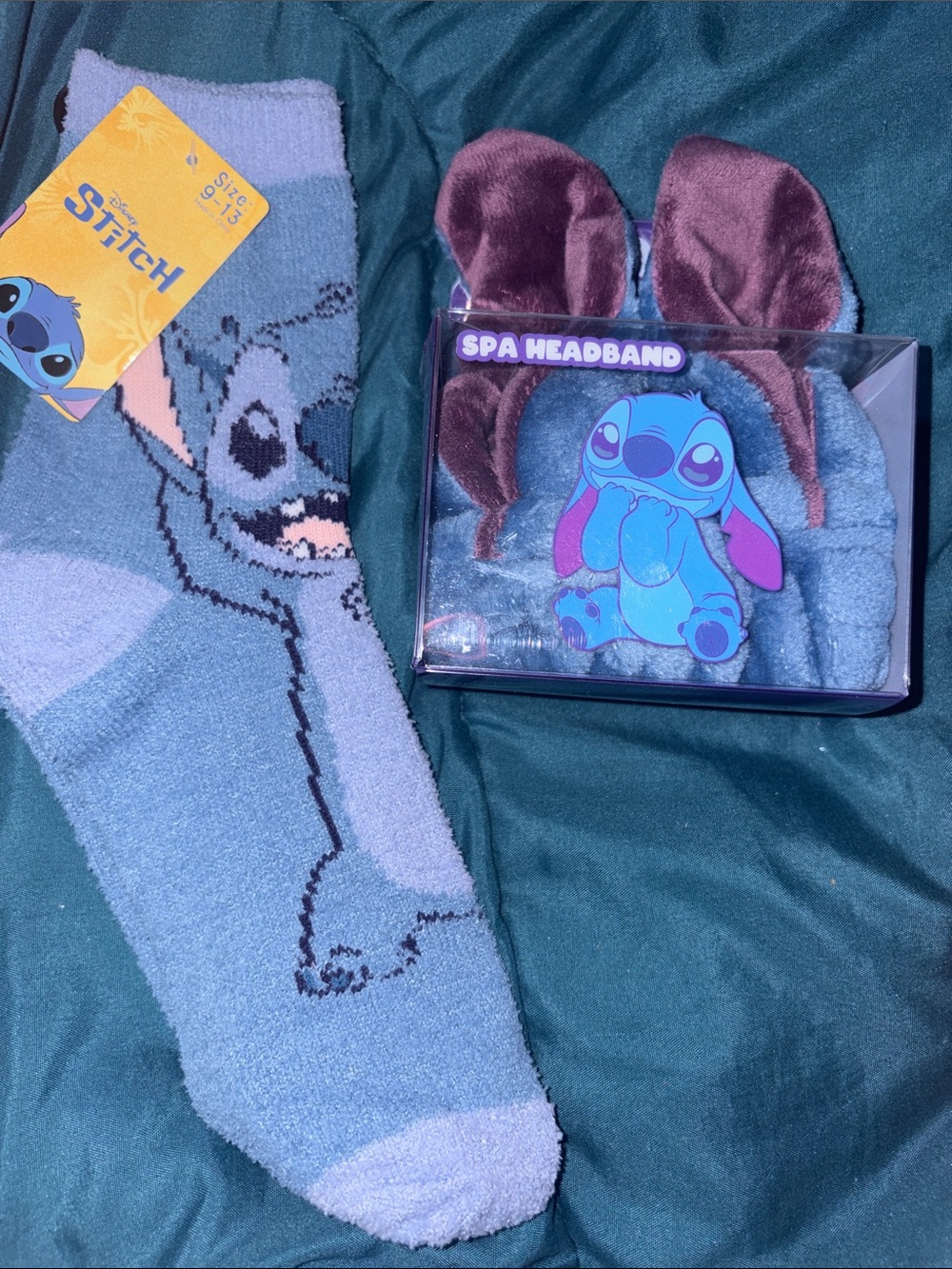 Disney Stitch Blue Cozy Socks & Spa Headband Set
